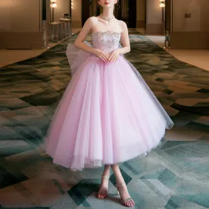 Strapless Pink Women's Cocktail & Party Dresses with Low Back