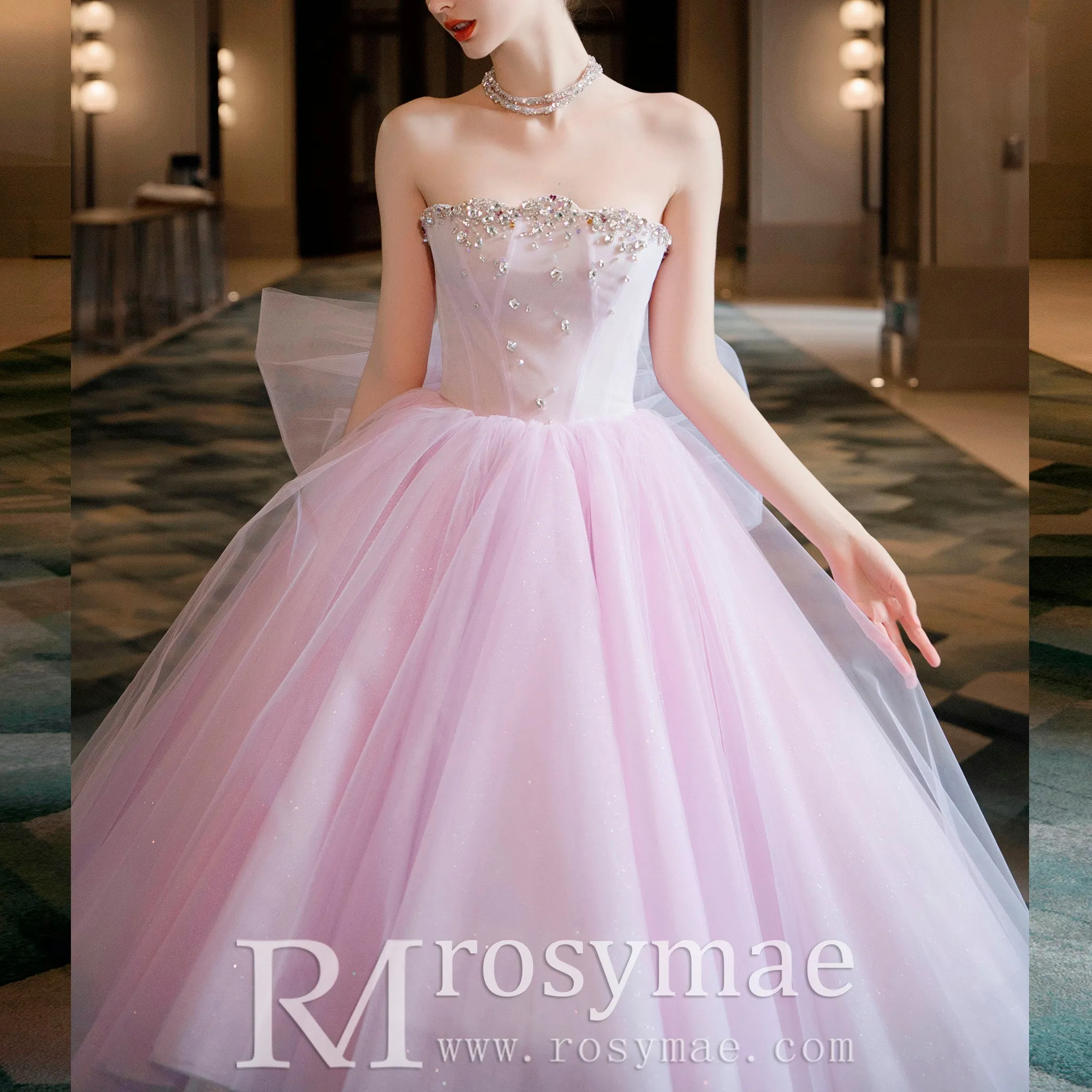 Strapless Pink Women's Cocktail & Party Dresses with Low Back