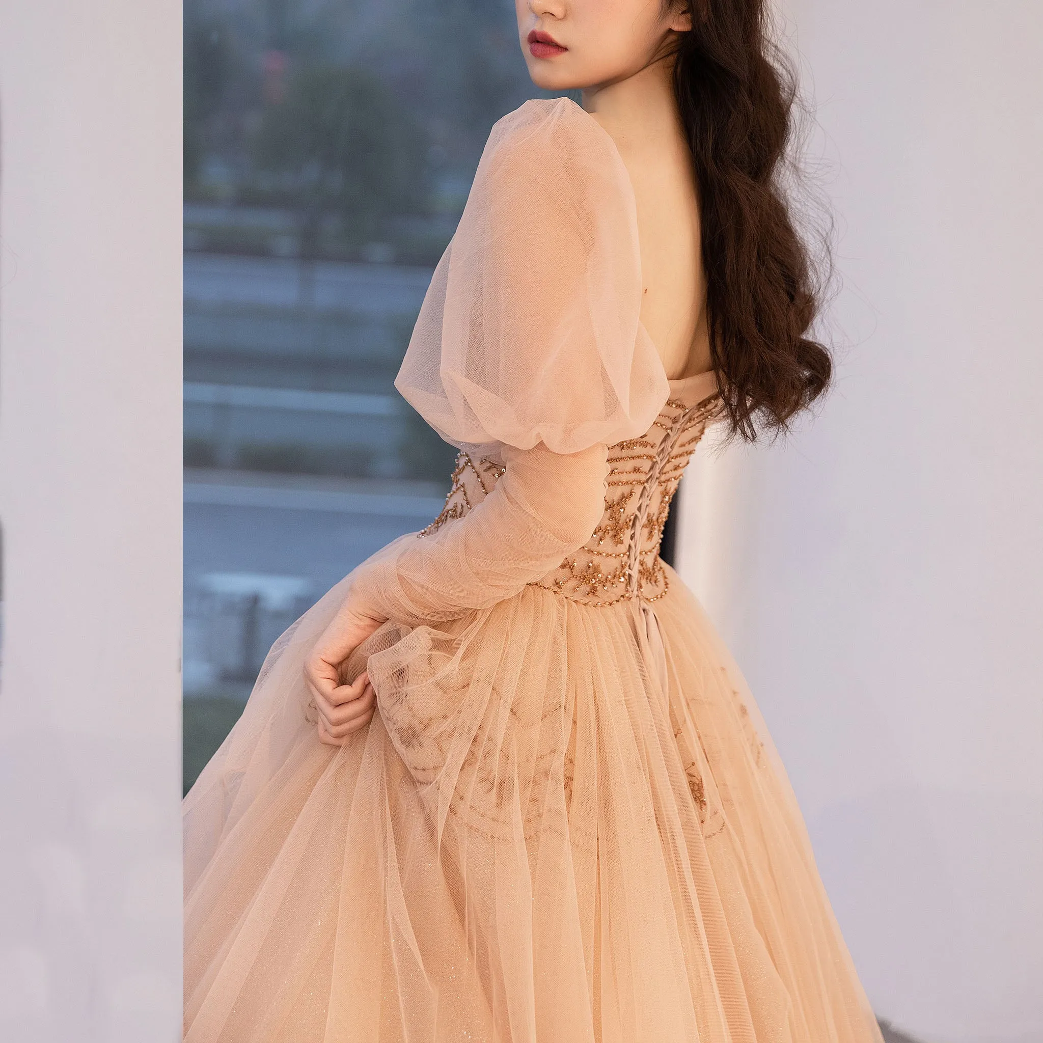 Sweetheart Neck Strapless Pumpkin Formal Dress Prom Party Gown