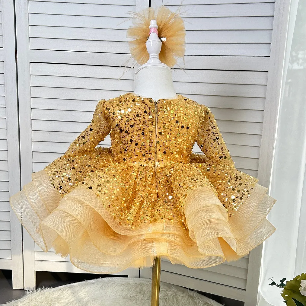 Teen beauty pageant dresses, long sleeve sequin baby dresses, elegant wedding evening dresses