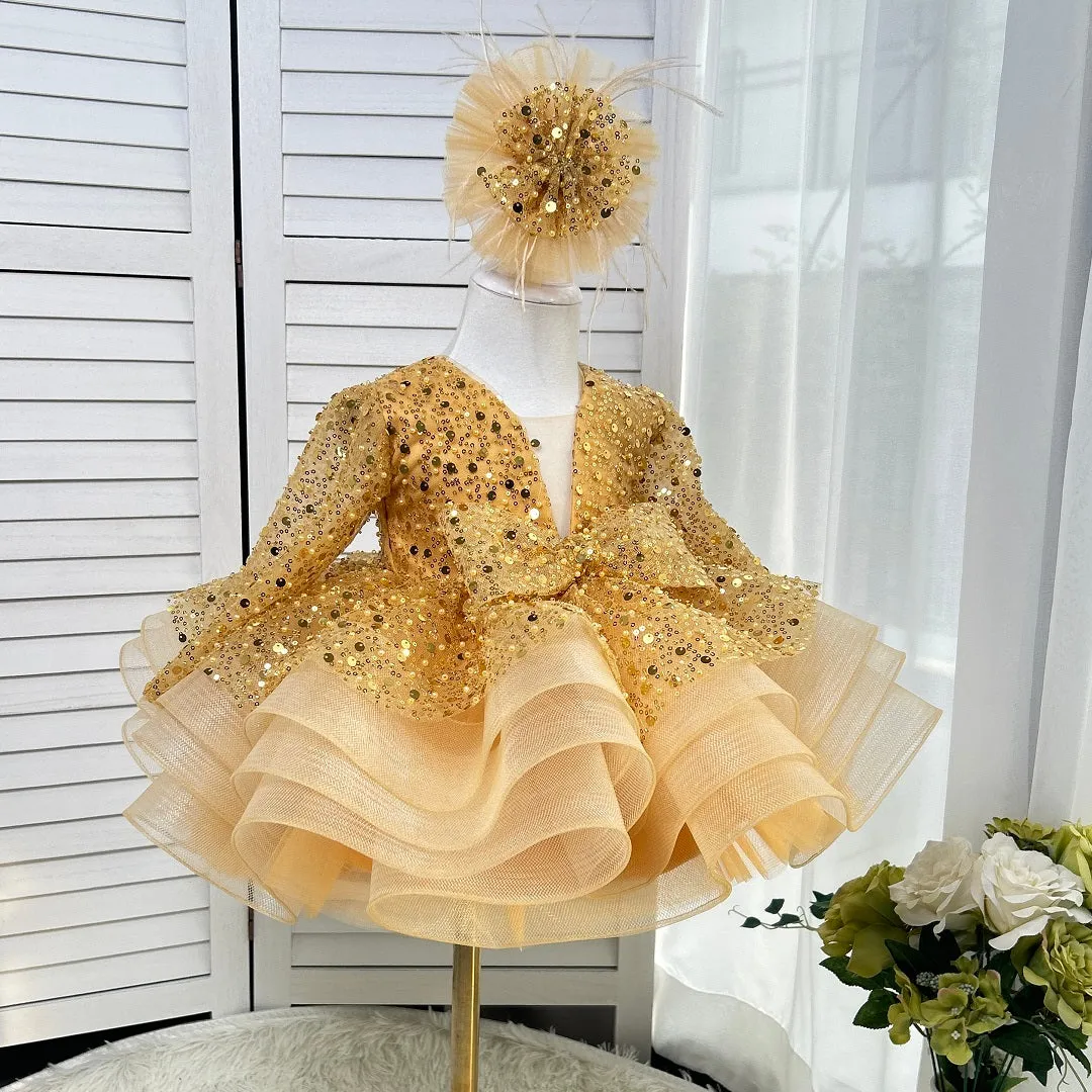 Teen beauty pageant dresses, long sleeve sequin baby dresses, elegant wedding evening dresses