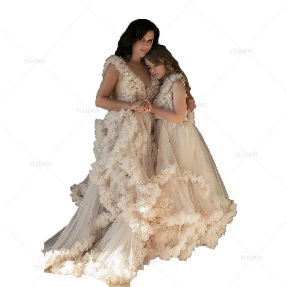 Tiered Ruffle Mommy and Me Dresses for Photoshoots