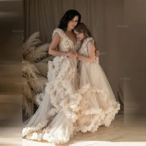 Tiered Ruffle Mommy and Me Dresses for Photoshoots
