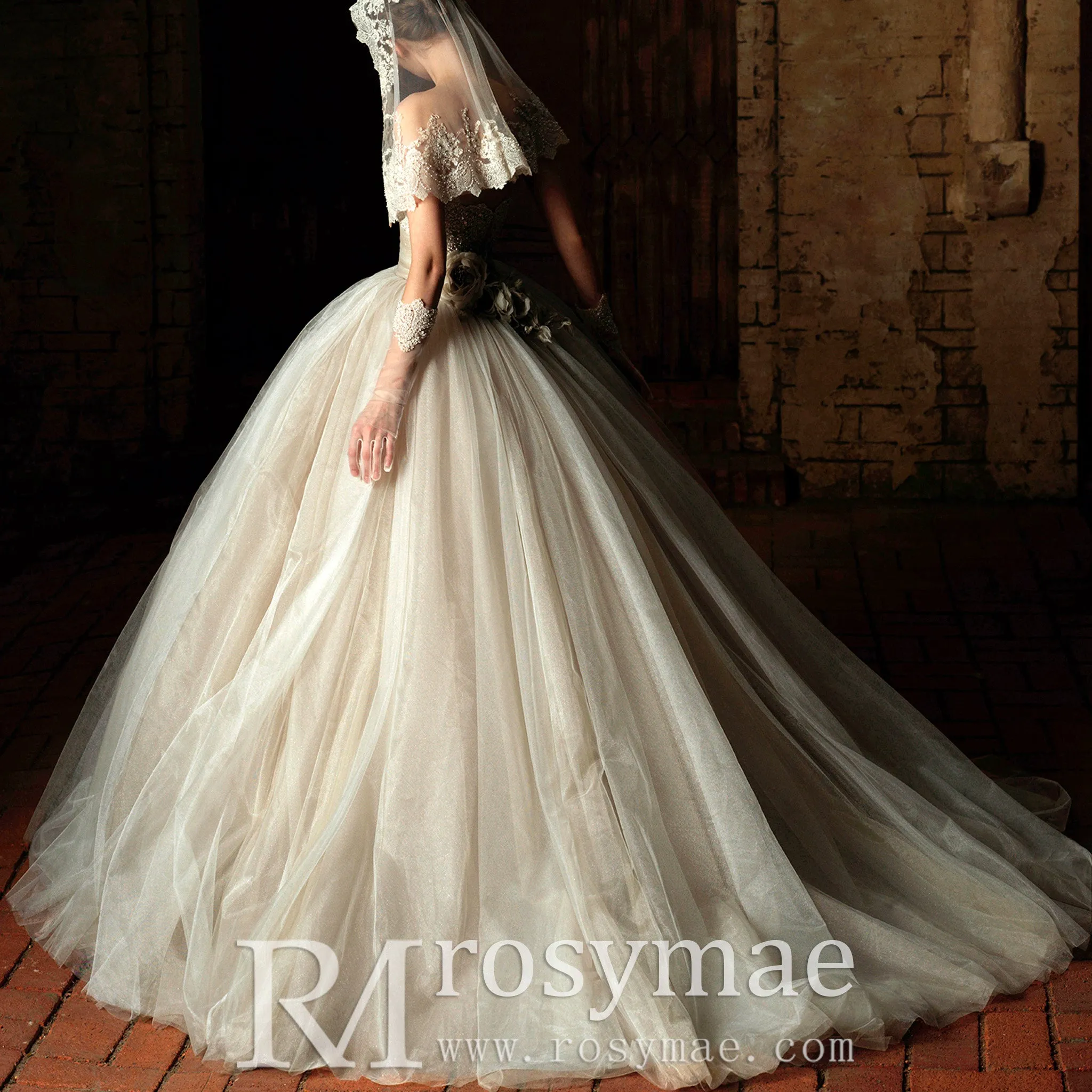Timeless Strapless Ball gown Wedding Dress with Multi Level Tulle